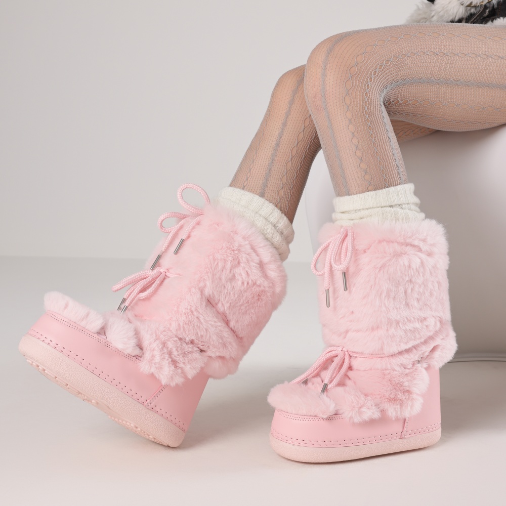 Winter Boot Insulated - Vachtlaarzen voor dames, ronde neus, platte