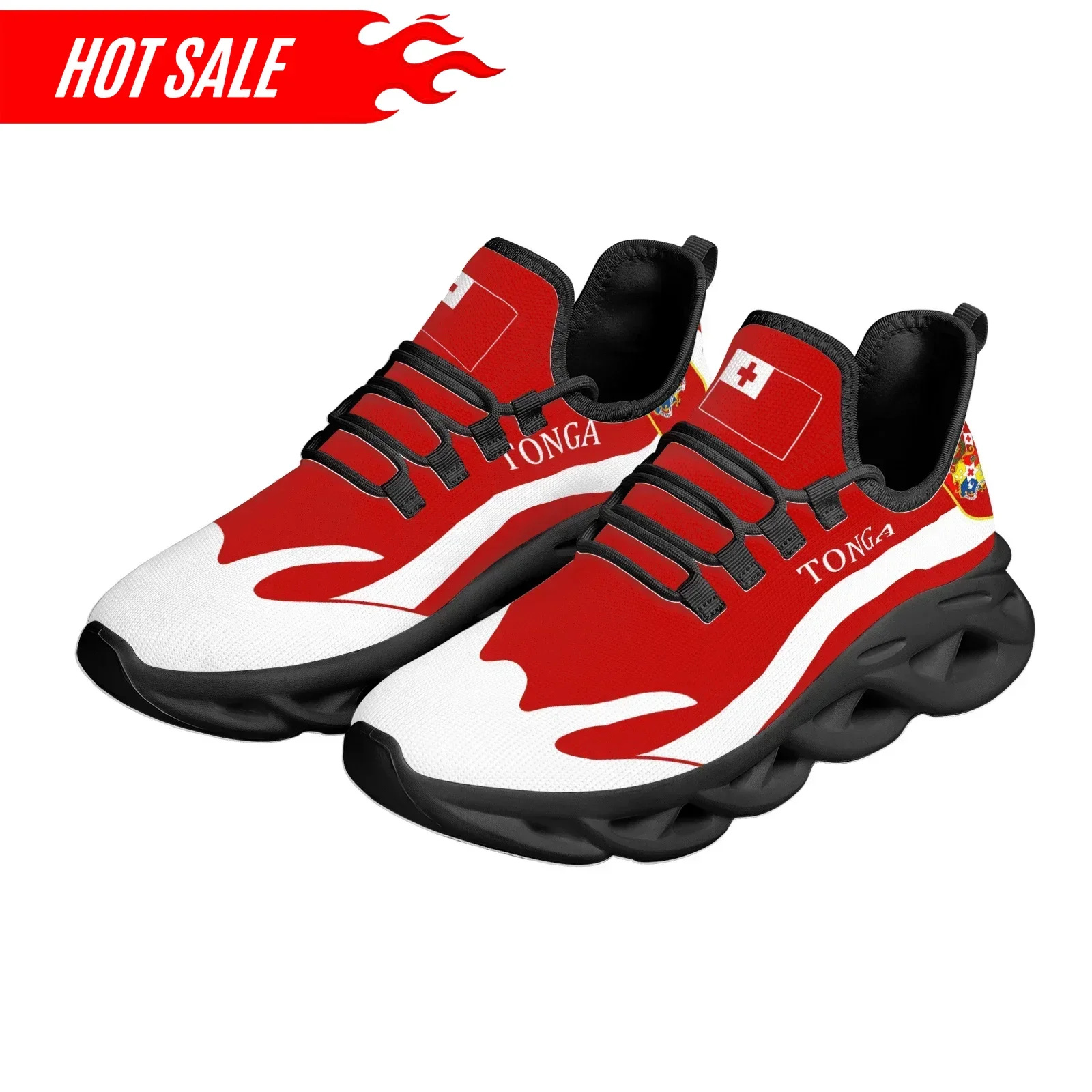 Men Shoes Red Bottom - Rode trendy Tonga nationale vlag design
