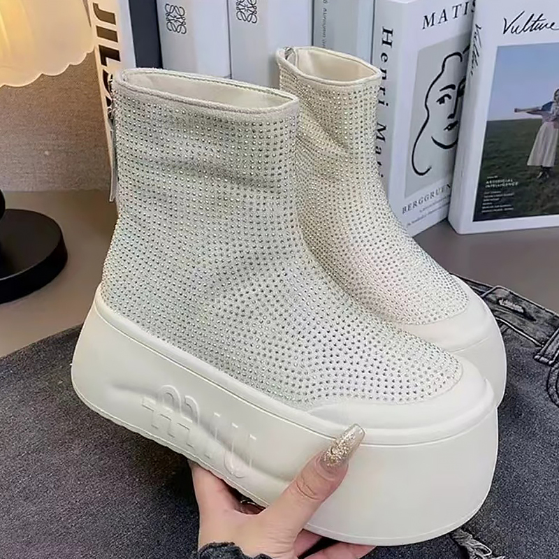 Winter Boot Insulated - Luxe strass dameslaarzen mode platform pluche