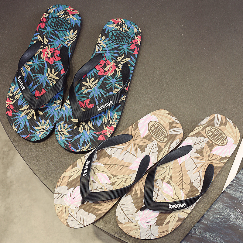 Men'S Shoes Hoka Sale - Hawaii Print Slippers Heren Slippers Strandsandalen