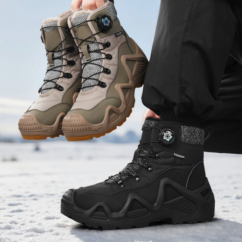 Men'S Shoes Hiking - Winter hoge sneeuwfleece warme draaiknop Kleurblokken
