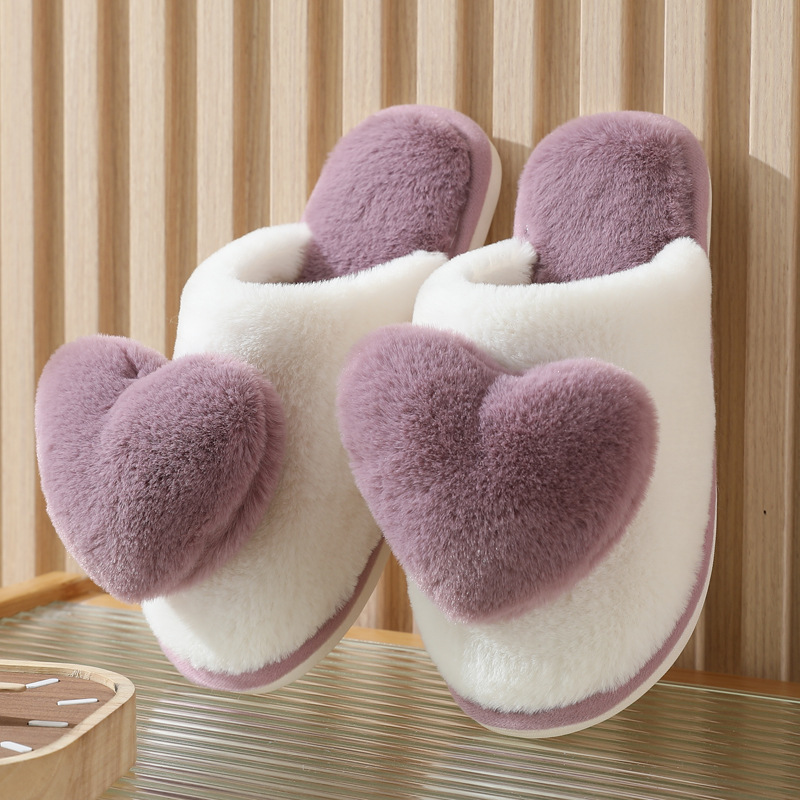 Men Shoes Winter - Winter Warm Hartpatroon Katoenen Slippers Dames