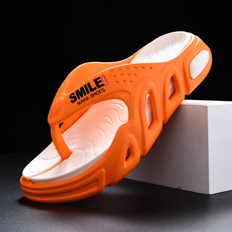 Men'S Shoes Hoka Sale - Zomer Oranje Platform Slippers Mannen Comfortabele
